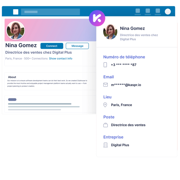 Mise à jour de contacts sur l'extension LinkedIn de Kaspr